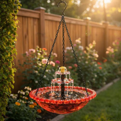 ⛲Hanging Solar Bird Bath Fountain — Turn Your Garden Into A Bird Paradise🐦