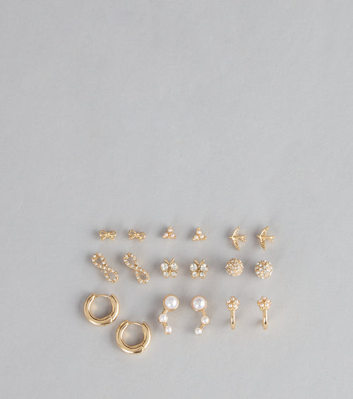 Style It Up Stud And Hoop Earrings Set