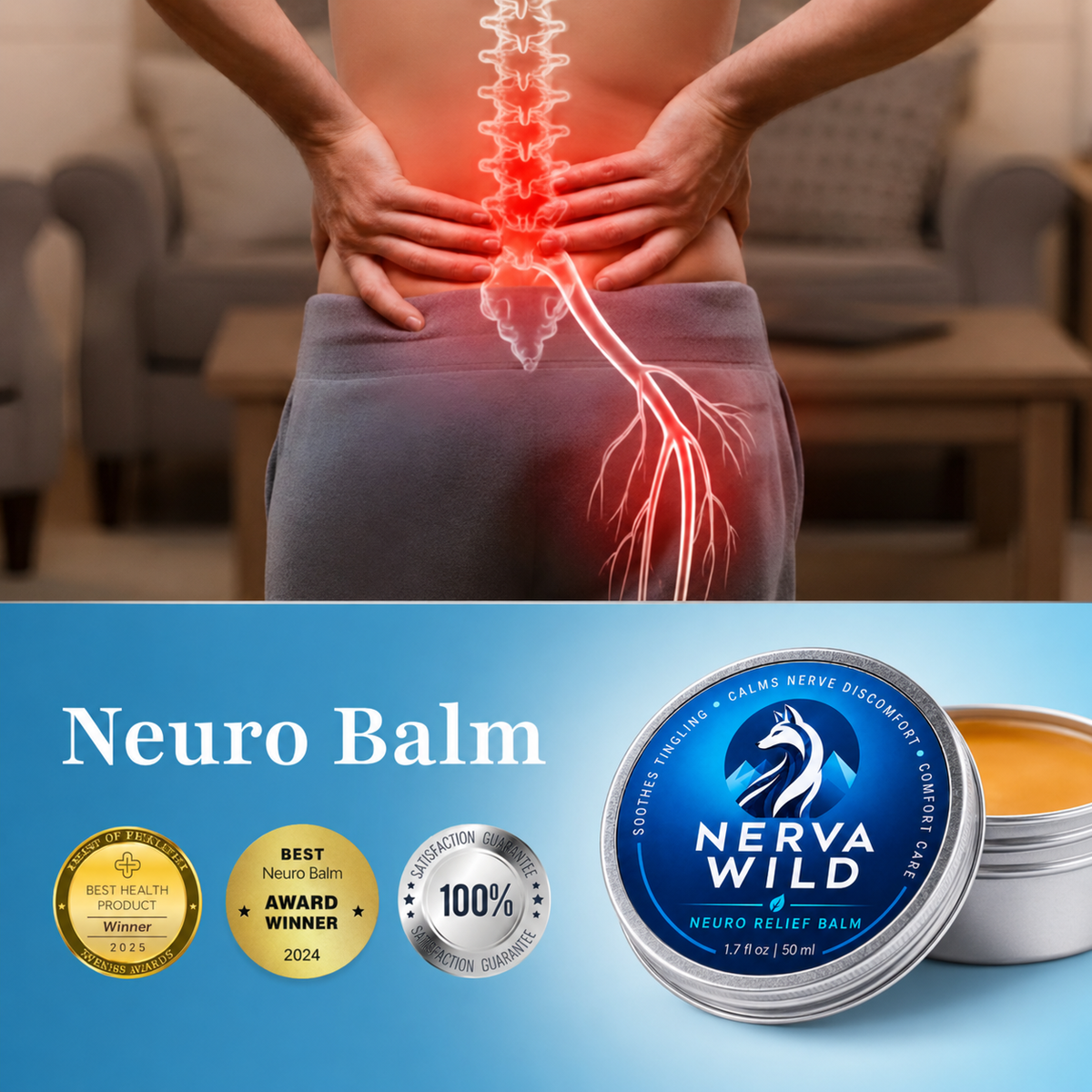 Fast Cooling Relief Balm For Muscle & Nerve Pain
