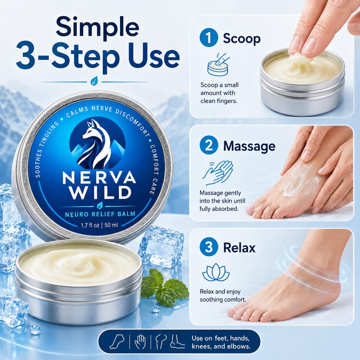 Fast Cooling Relief Balm For Muscle & Nerve Pain