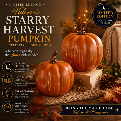 👻Halloween Sale 49% OFF👻Valerie's Starry Harvest Pumpkin: Limited Edition with Starry Night Design & Celestial Light Show