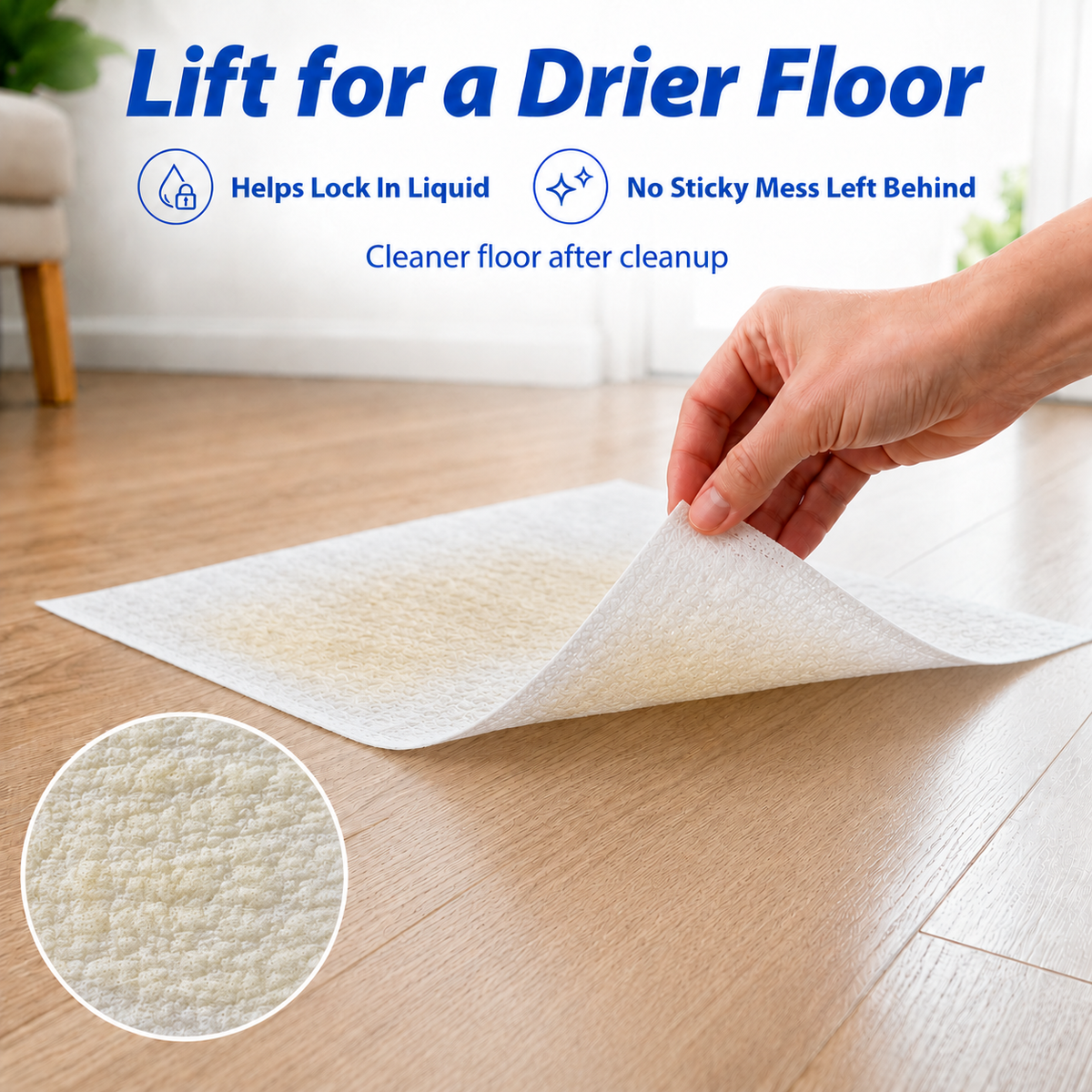 L&W BROS. Pet Absorbent Sheets, Emergency Dog Urine Cleanup Sheets for Hardwood Floors – Fast Liquid Lock & Odor Control