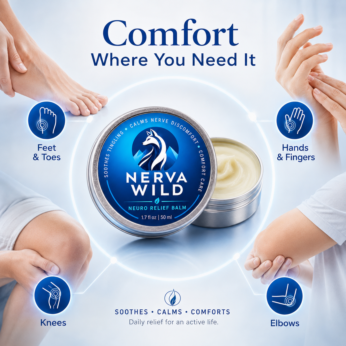Fast Cooling Relief Balm For Muscle & Nerve Pain