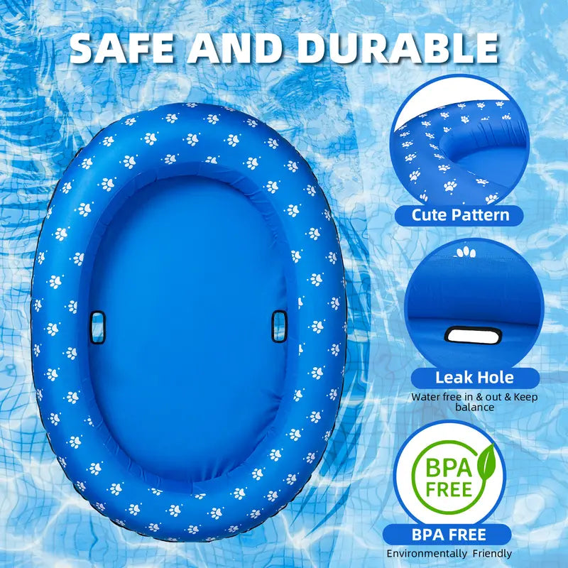 🐶 Large Blue Bone Inflatable Dog Pool Float