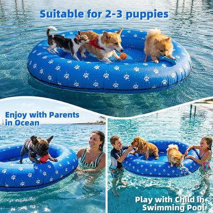 🐶 Large Blue Bone Inflatable Dog Pool Float