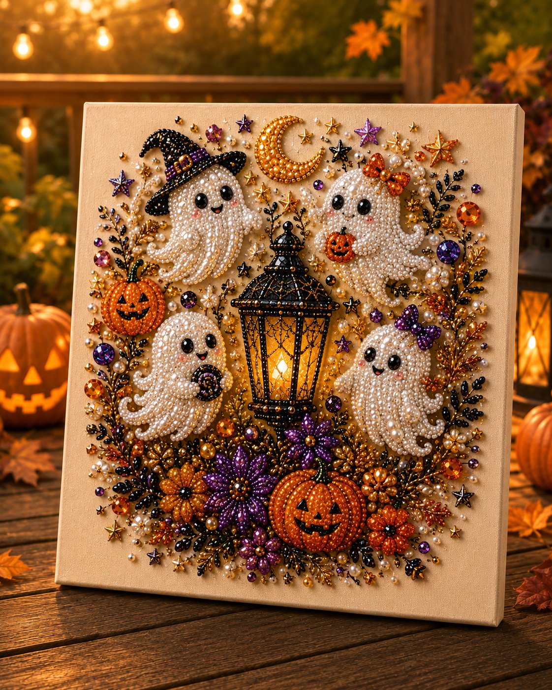 🔥Last Day 48% OFF – 👻 Halloween Pearl Art DIY Kit – Turn Tiny Pearls into Spooky-Cute Magic