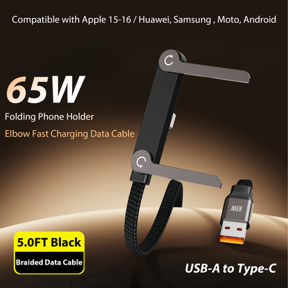 2-in-1 Cable 240W Fast Charging with Phone Stand