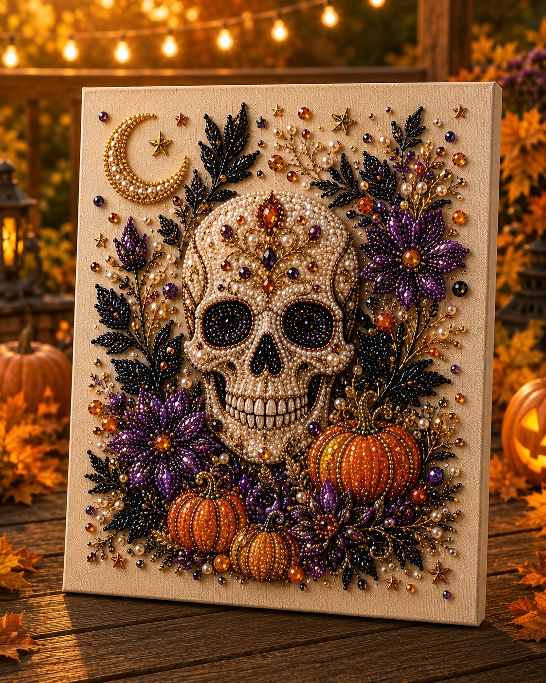 🔥Last Day 48% OFF – 👻 Halloween Pearl Art DIY Kit – Turn Tiny Pearls into Spooky-Cute Magic