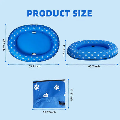 🐶 Large Blue Bone Inflatable Dog Pool Float