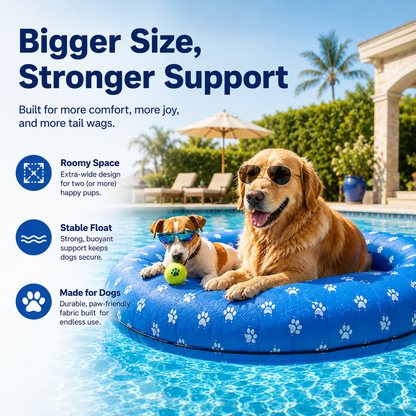 🐶 Large Blue Bone Inflatable Dog Pool Float