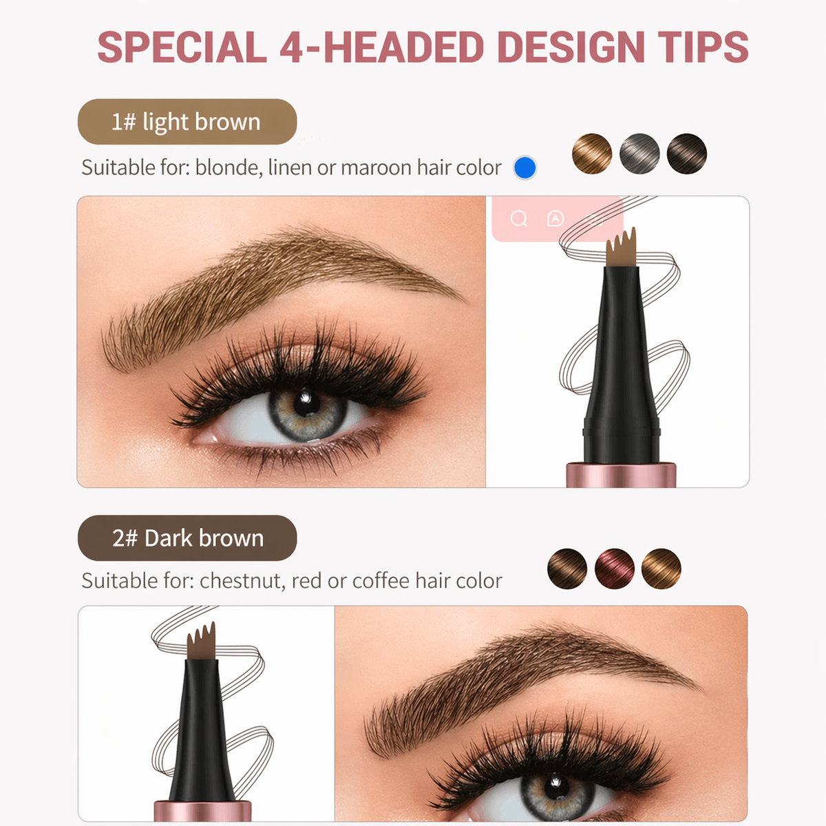 Waterproof Micro-Fork Brow Pencil