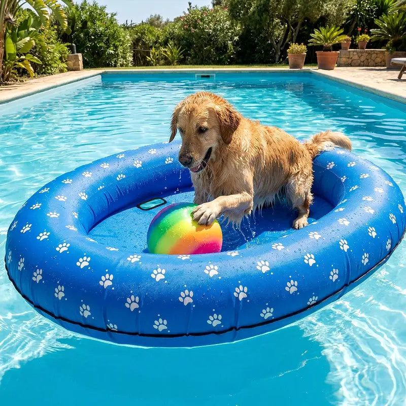 🐶 Large Blue Bone Inflatable Dog Pool Float