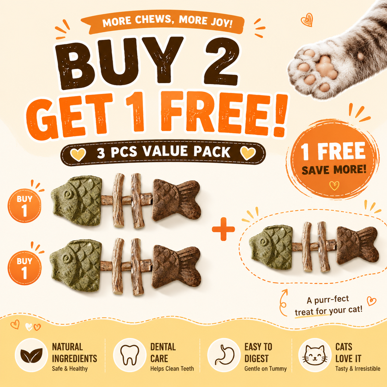 Buy 2 Get 1 Free - 3 Chews