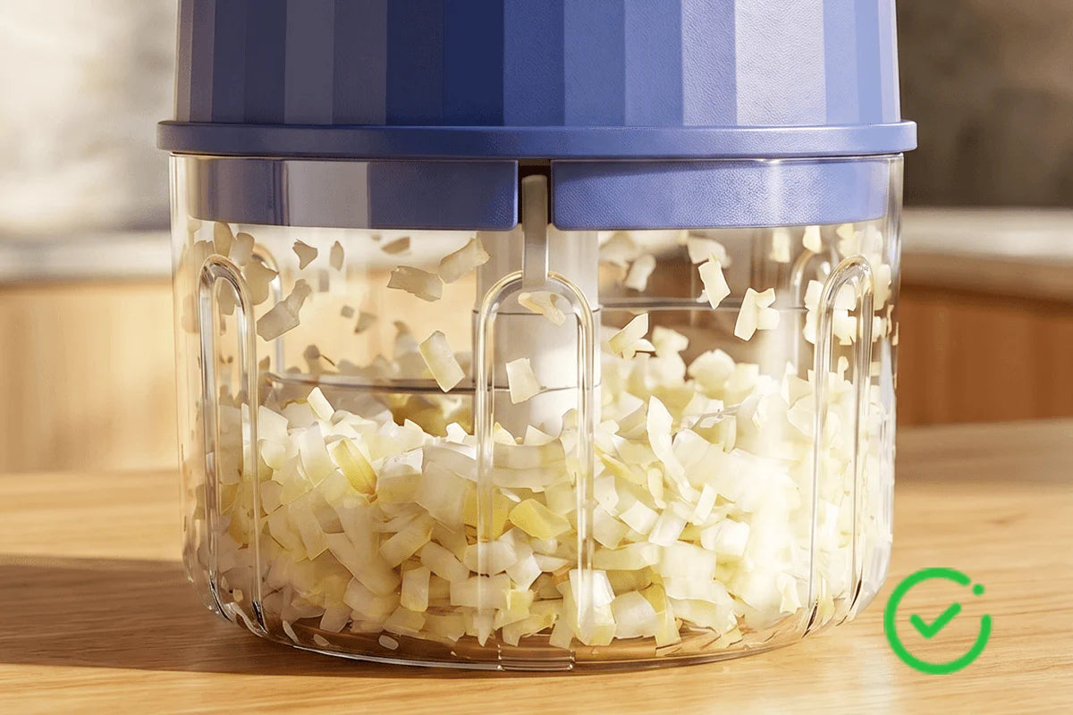 Garlic chopped by food chopper